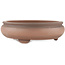 Round unglazed bonsai pot by Shoko - 205 x 205 x 65 mm