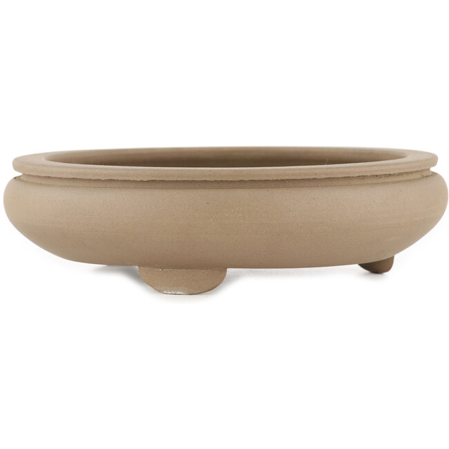 Round unglazed bonsai pot by Itouen - 198 x 198 x 55 mm