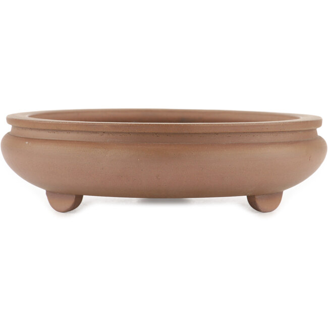 Round unglazed bonsai pot by Itouen - 200 x 200 x 60 mm