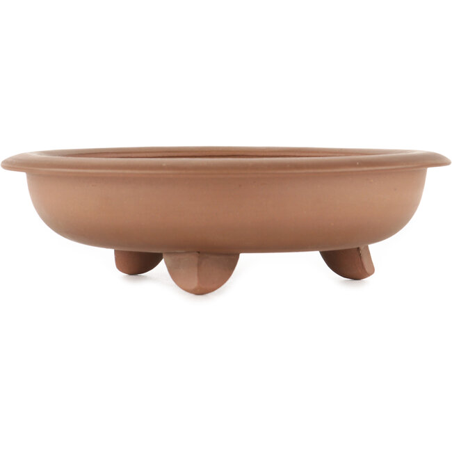 Round unglazed bonsai pot by Itouen - 192 x 192 x 55 mm