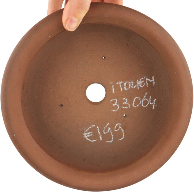 Ronde ongeglazuurde bonsaipot van Itouen - 192 x 192 x 55 mm