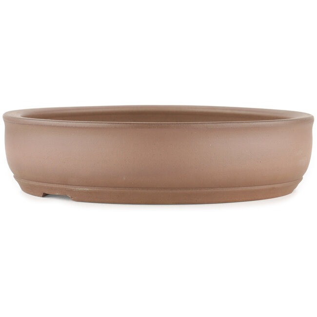 Round unglazed bonsai pot by Shoko - 250 x 250 x 60 mm