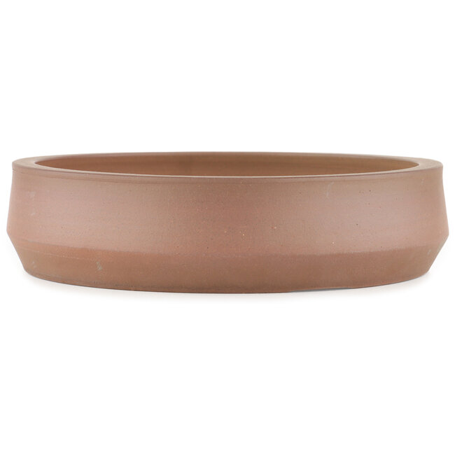 Round unglazed bonsai pot by Shoko - 245 x 245 x 60 mm