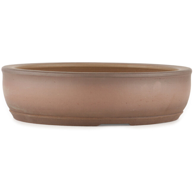 Round unglazed bonsai pot by Shoko - 215 x 215 x 57 mm