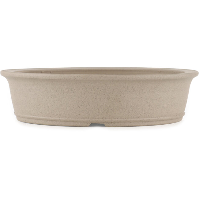 Round unglazed bonsai pot by Shoko - 252 x 252 x 62 mm