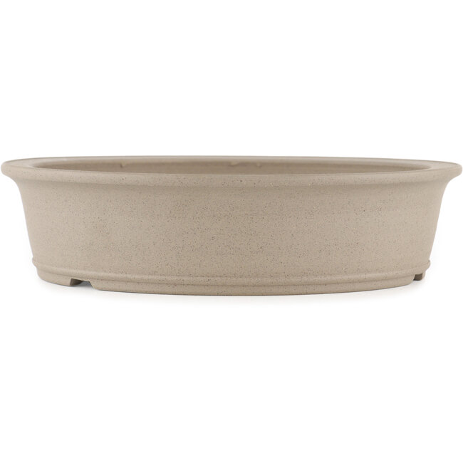 Round unglazed bonsai pot by Shoko - 252 x 252 x 62 mm