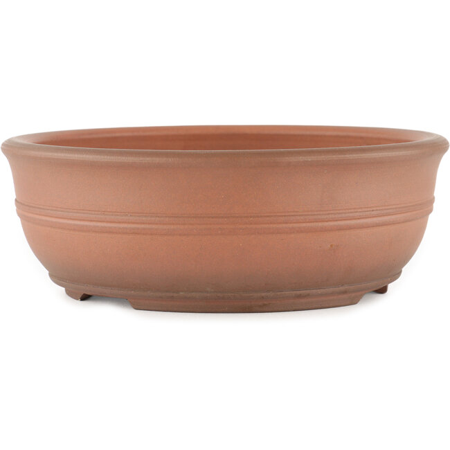 Round unglazed bonsai pot by Itouen - 240 x 240 x 85 mm