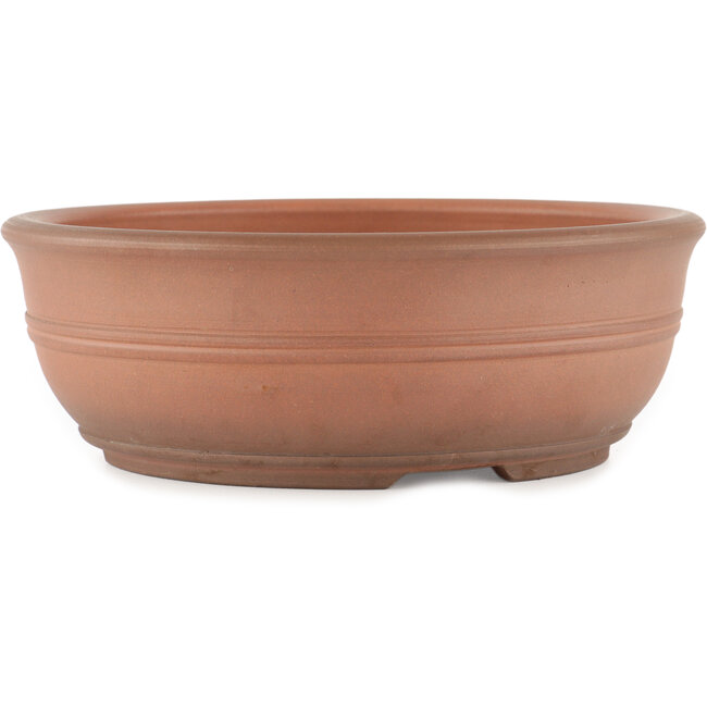 Round unglazed bonsai pot by Itouen - 240 x 240 x 85 mm