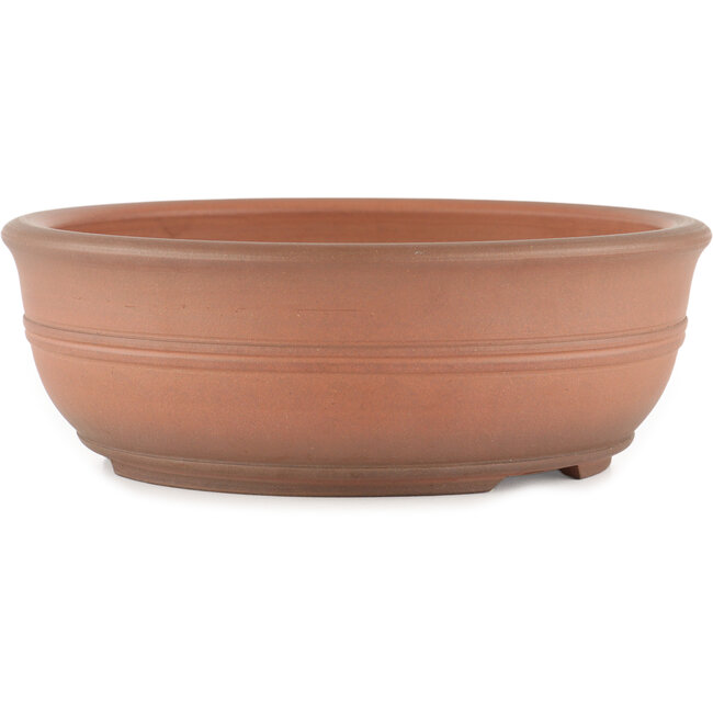 Round unglazed bonsai pot by Itouen - 240 x 240 x 85 mm