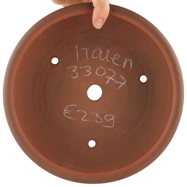 Round unglazed bonsai pot by Itouen - 240 x 240 x 85 mm