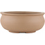 Round unglazed bonsai pot by Shoko - 205 x 205 x 90 mm