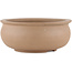 Round unglazed bonsai pot by Shoko - 205 x 205 x 90 mm