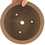 Round unglazed bonsai pot by Shoko - 205 x 205 x 90 mm