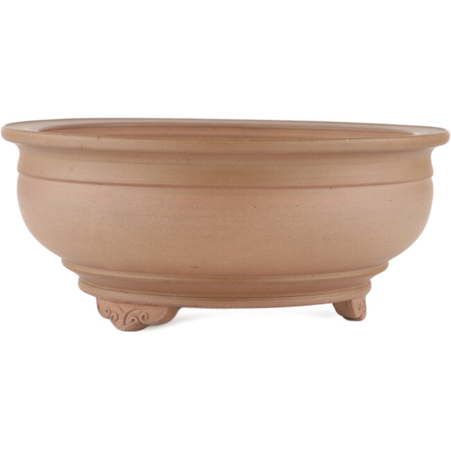 Ronde ongeglazuurde bonsaipot van Itouen - 263 x 263 x 111 mm