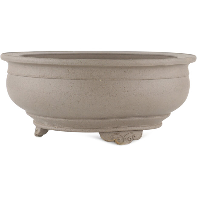 Ronde ongeglazuurde bonsaipot van Itouen - 263 x 263 x 113 mm