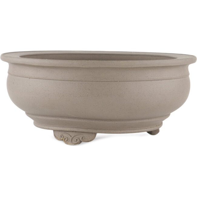 Ronde ongeglazuurde bonsaipot van Itouen - 263 x 263 x 113 mm