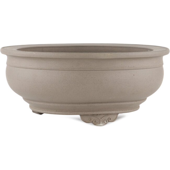 Round unglazed bonsai pot by Itouen - 263 x 263 x 113 mm