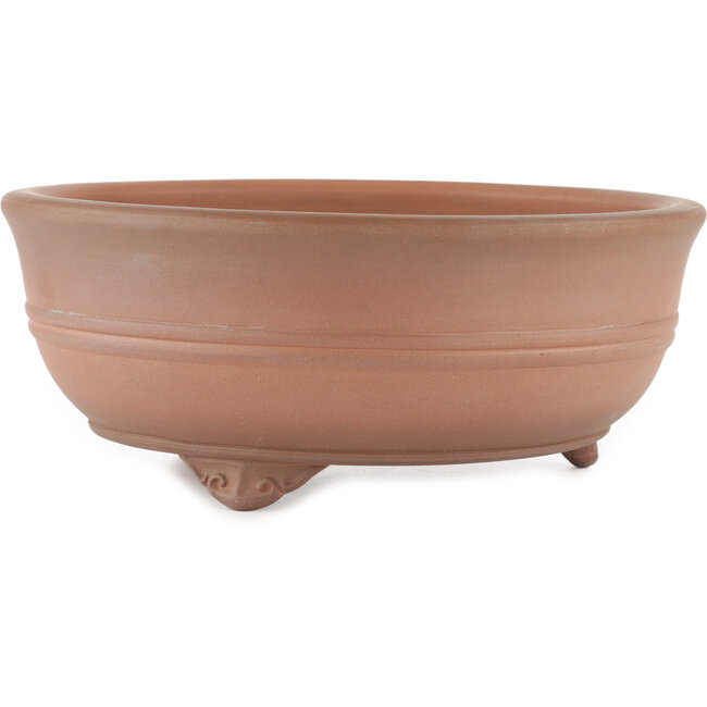 Round unglazed bonsai pot by Itouen - 265 x 265 x 108 mm