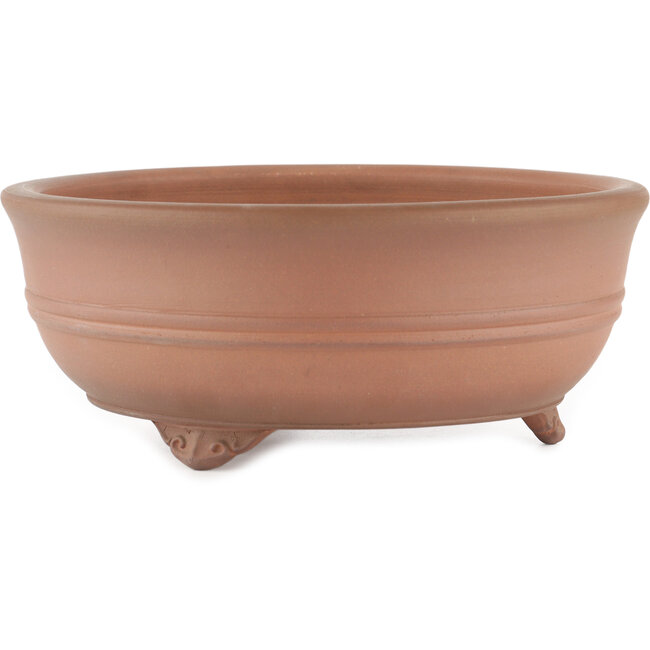 Round unglazed bonsai pot by Itouen - 265 x 265 x 108 mm