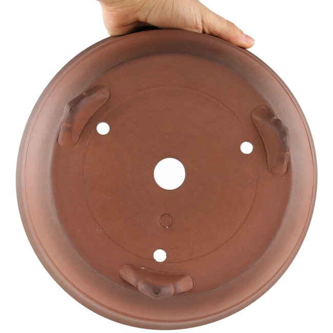 Maceta para bonsái redonda sin esmaltar de Itouen - 265 x 265 x 108 mm