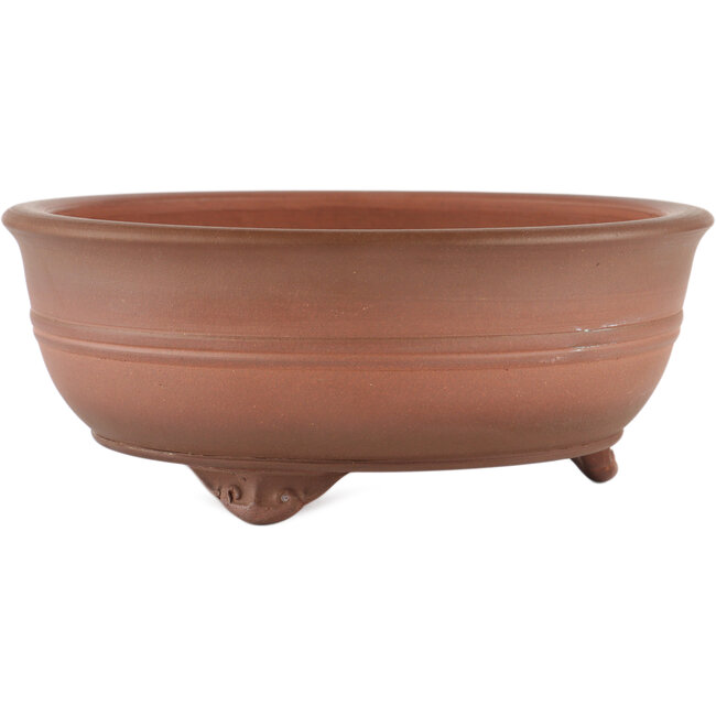 Round unglazed bonsai pot by Itouen - 245 x 245 x 98 mm