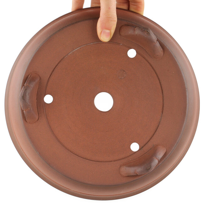 Maceta para bonsái redonda sin esmaltar de Itouen - 240 x 240 x 98 mm