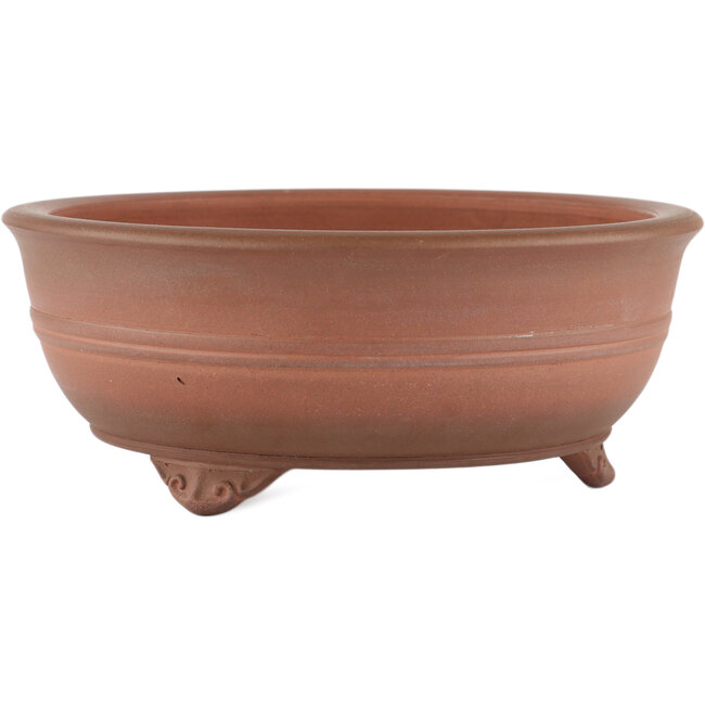 Round unglazed bonsai pot by Itouen - 245 x 245 x 98 mm