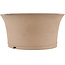 Round unglazed bonsai pot by Shoko - 232 x 232 x 115 mm