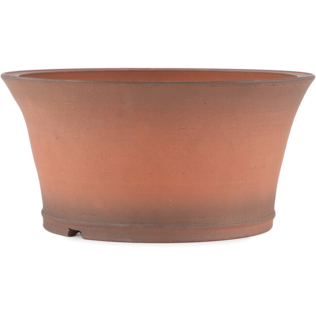 Round unglazed bonsai pot by Shoko - 235 x 235 x 115 mm