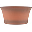 Round unglazed bonsai pot by Shoko - 235 x 235 x 115 mm