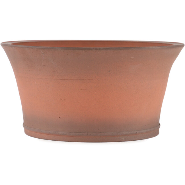 Round unglazed bonsai pot by Shoko - 235 x 235 x 115 mm