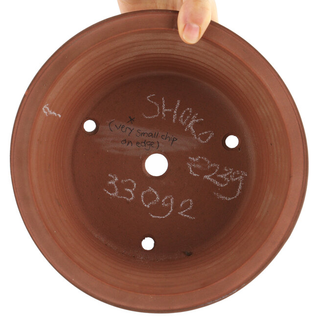 Maceta para bonsái redonda sin esmaltar de Shoko - 215 x 215 x 102 mm