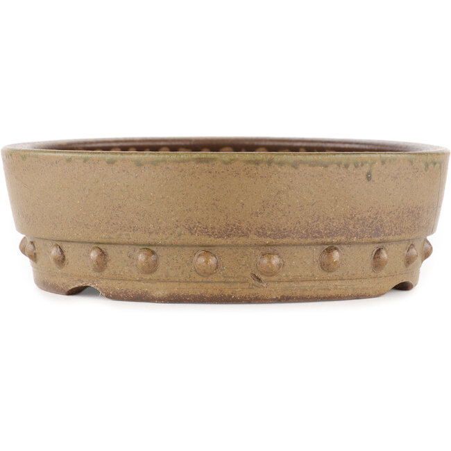 Round unglazed bonsai pot by Itouen - 245 x 245 x 75 mm