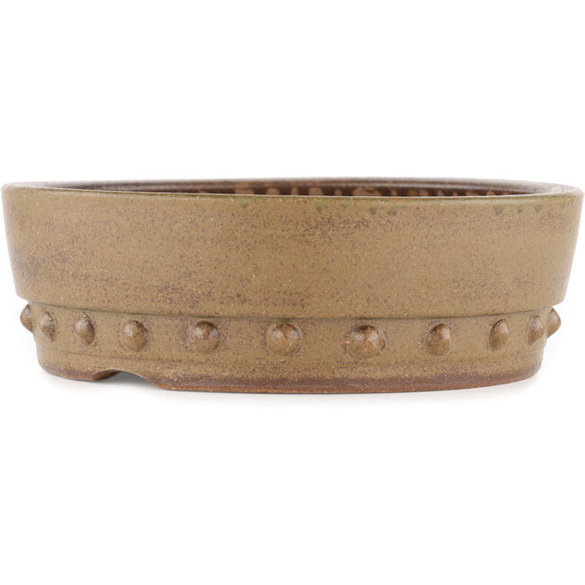 Round unglazed bonsai pot by Itouen - 245 x 245 x 75 mm