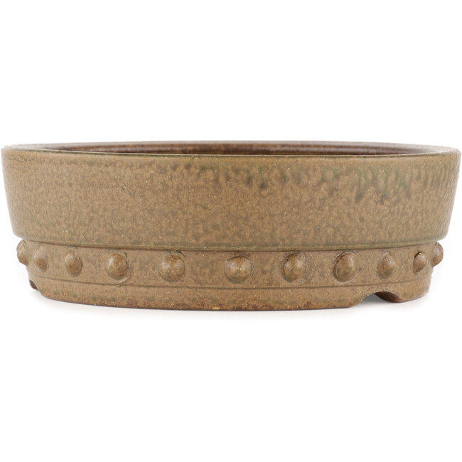 Round unglazed bonsai pot by Itouen - 245 x 245 x 77 mm