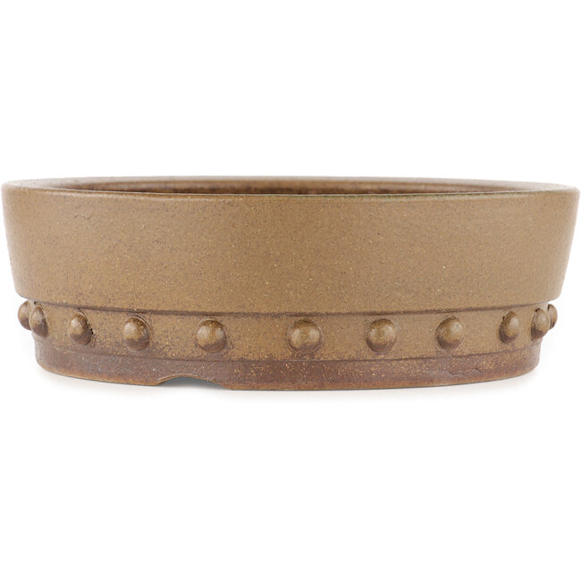 Round unglazed bonsai pot by Itouen - 245 x 245 x 77 mm