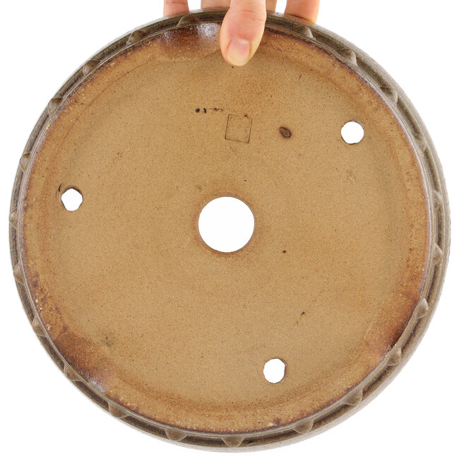 Ronde ongeglazuurde bonsaipot van Itouen - 245 x 245 x 77 mm