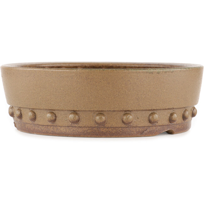 Round unglazed bonsai pot by Itouen - 245 x 245 x 77 mm