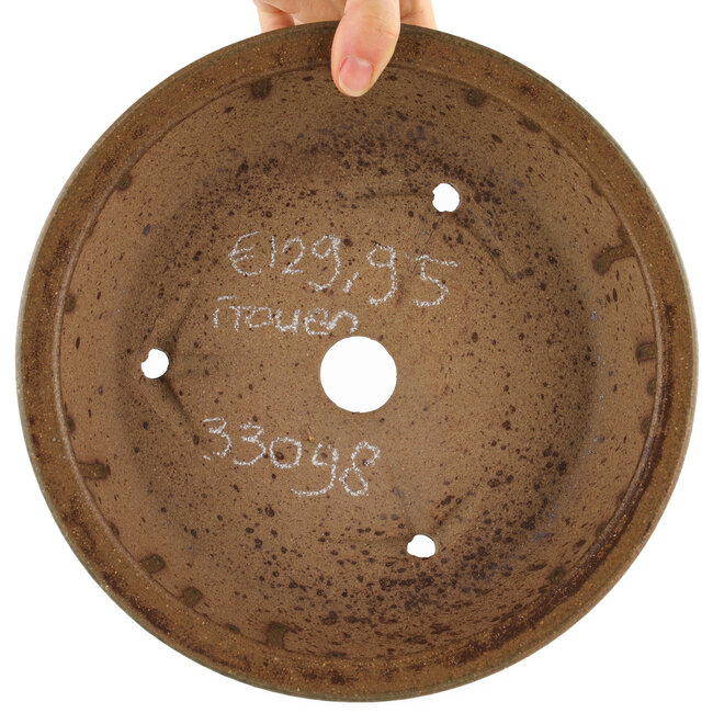 Ronde ongeglazuurde bonsaipot van Itouen - 245 x 245 x 77 mm