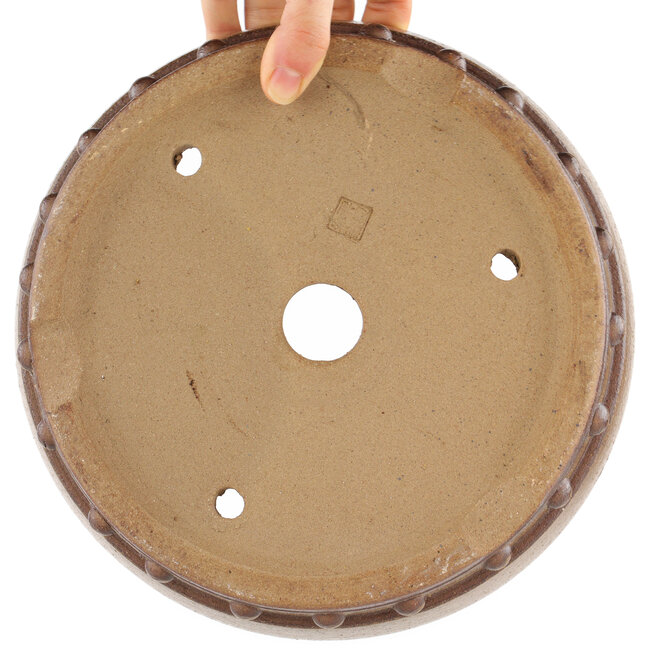 Maceta para bonsái redonda sin esmaltar de Itouen - 245 x 245 x 77 mm