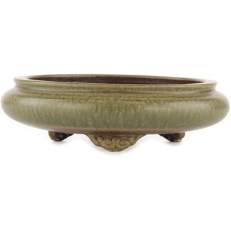 Ito(u)en 230 mm round unglazed bonsai pot by Itouen, Japan