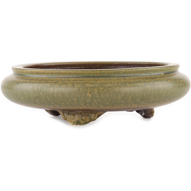 Round unglazed bonsai pot by Itouen - 230 x 230 x 65 mm