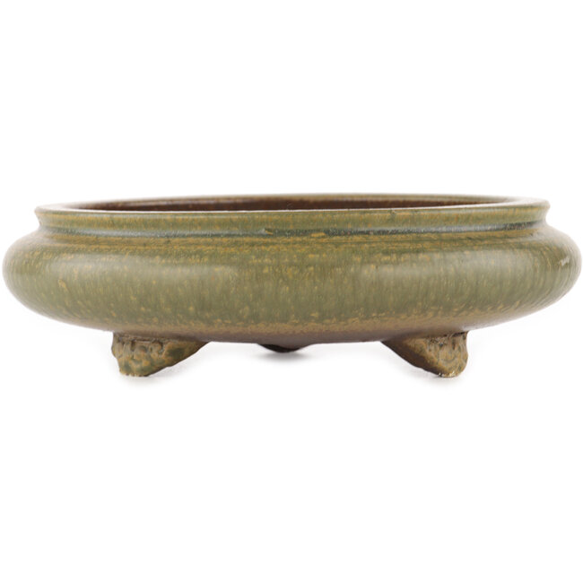 Round unglazed bonsai pot by Itouen - 230 x 230 x 65 mm