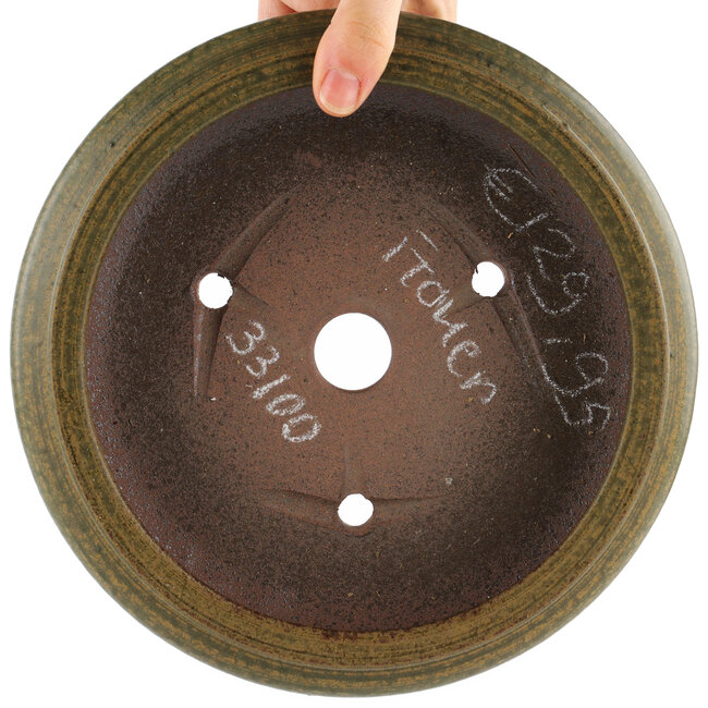 Round unglazed bonsai pot by Itouen - 230 x 230 x 65 mm