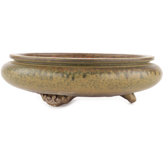 Ronde ongeglazuurde bonsaipot van Itouen - 230 x 230 x 65 mm