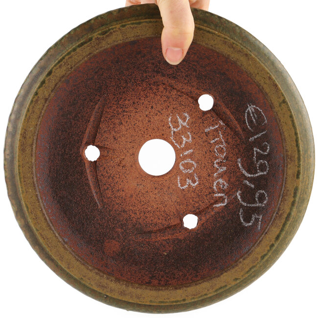 Maceta para bonsái redonda sin esmaltar de Itouen - 230 x 230 x 65 mm