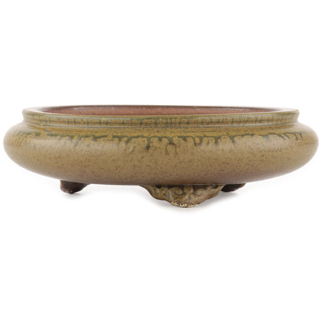 Round unglazed bonsai pot by Itouen - 230 x 230 x 65 mm