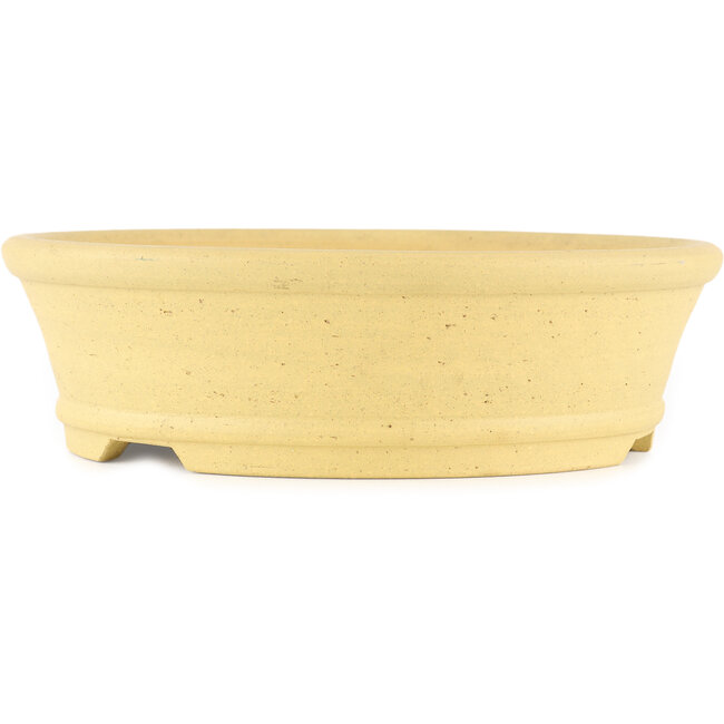 Round unglazed bonsai pot by Itouen - 275 x 275 x 80 mm