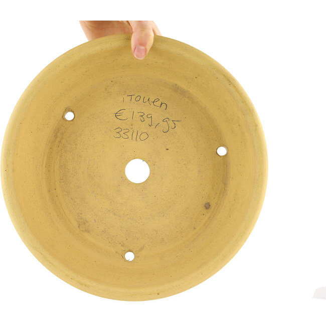 Round unglazed bonsai pot by Itouen - 275 x 275 x 80 mm