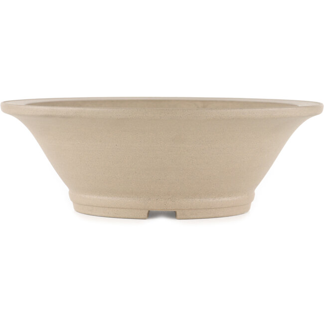 Round unglazed bonsai pot by Itouen - 265 x 265 x 90 mm